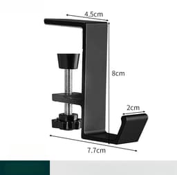 Een verstelbare bureauhaak, een clip om koptelefoons aan te bevestigen en een verstelbare armclip voor damestassen, handtassen en portemonnees. Geschikt voor het opbergen van spullen op het bureau, zoals tassen — thumbnail 1