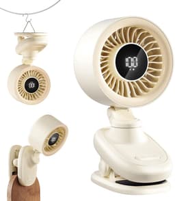 Ventilator-Tafelventilator-Met Digitaal Display - 100 Snelheden -Verstelbare hoek -Geluidsarme-Oplaadbaar - Ontworpen voor Thuis, Kantoor en Reizen — thumbnail 1