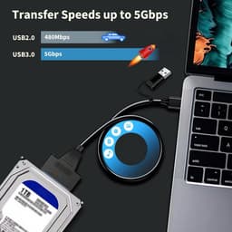 SATA naar USB Adapter - USB Converter Harde Schijf - Data Overzetten - Met Externe Voeding — thumbnail 4