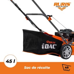 Thermische Grasmaaier - Zelfrijdende Grasmaaier - Gazon Onderhoud - 4-takt Motor 3.3 pk - 40 cm Maaibreedte - Oranje — thumbnail 3