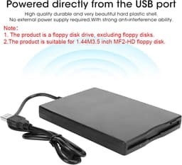 Externe Diskette Drive - Floppy Drive USB - Oude Bestanden Lezen - Ultra Dun Lichtgewicht - 3.5 Inch - Zwart — thumbnail 5