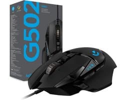 Logitech G502 HERO High Performance Wired Gaming Mouse - Zwart - Bedrade Gaming Muis met HERO 25K Sensor, 25.600 DPI, RGB Verlichting, 11 Programmeerbare Knoppen, Verstelbare Gewichten & On-Board Memory voor PC/Mac