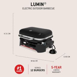 Elektrische BBQ Grill 48,5 x 66 x 30,5 cm – 2200W 315°C High-Heat Grill, Roken, Stomen & Warmhouden – Gietijzeren Grillrooster 33 x 49 cm – Digitale Temperatuurregeling – Zwart – HomebyNicole Lumin Pro — thumbnail 1