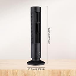 Bladeless Tower Fan - Torenventilator Leafless - Persoonlijke Koeling - Veilig Zonder Bladen - 33 cm - Zwart — thumbnail 4