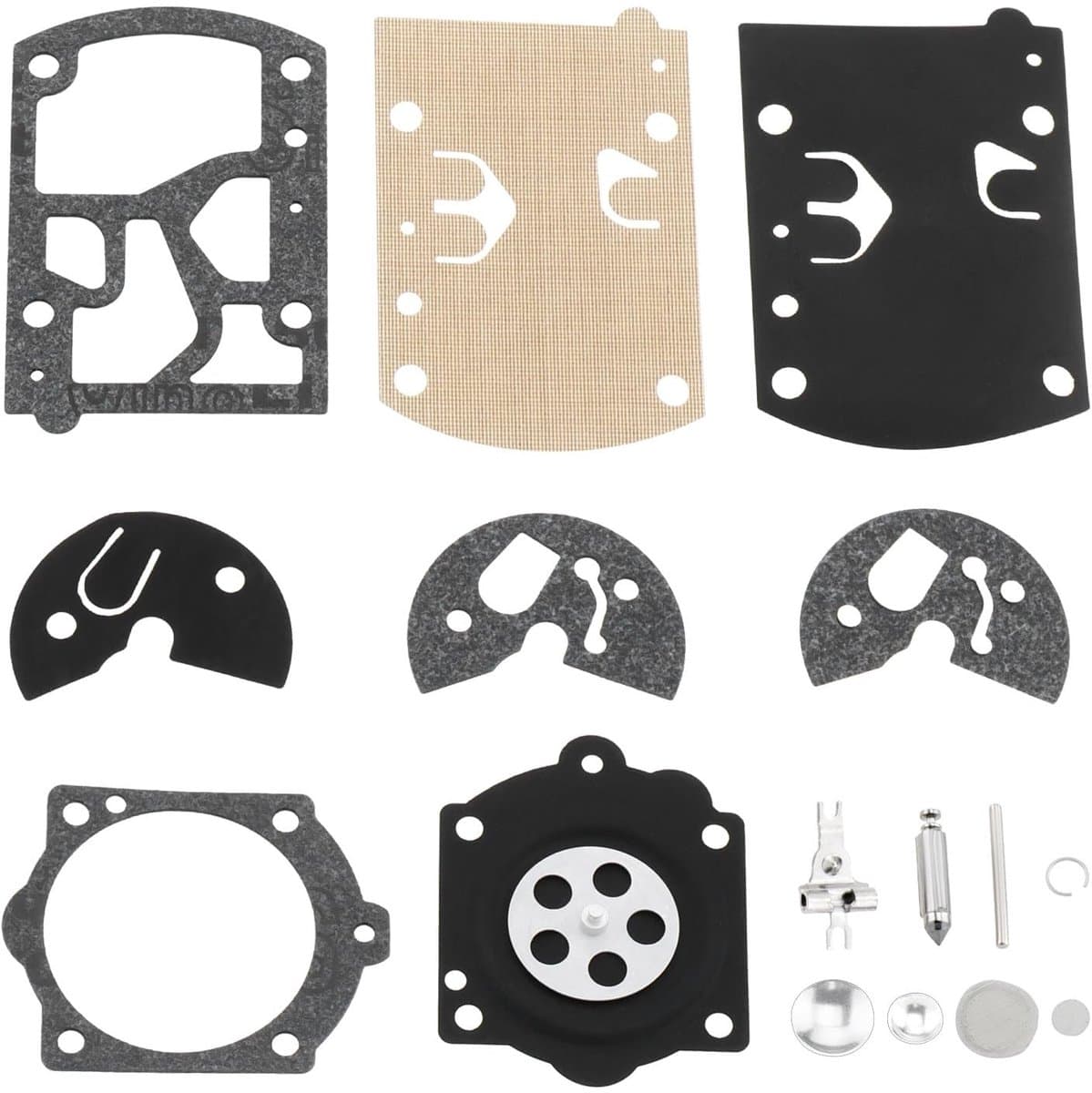 ZEYNOMAX- Carburettorkit 1 Set - Compatibel met Walbro/Husqvarna - Kunststof/Papier/IJzer - Flexibel Membraan - Grasmaaier/Kettingzaag - Carburateurkit — afbeelding 1