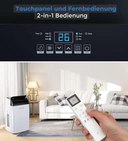 Danky Mobiele Airco 10000 BTU - Mobiele Airconditioner Met Koelen, Ontvochtigen & Ventilatie - Stil <50dB - 24h Timer - Energieklasse A+ - Geschikt tot 51 m² — thumbnail 3