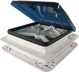 Dakventilator RV - Camper Ventilatie - Frisse Lucht - Met LED Licht - 28 x 28 cm - Wit — thumbnail 1