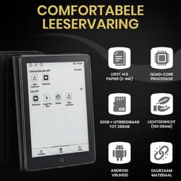 Veloura One E reader - inclusief 32GB SD kaart - 6 inch ereader met hoesje - met schermverlichting en nachtmodus - 64 GB opslag - online luisterboeken en storytel ondersteuning - nederlandstalig ebook — thumbnail 2