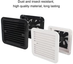 Ventilator - Afzuiger - Luchtcirculatie - Stof en insectenwerend - 23 cm - Zwart — thumbnail 4