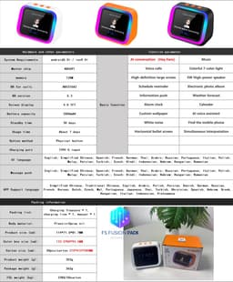 Slimme AI Speaker met RGB Verlichting & Digitale Fotolijst - Slimme wekker-FS Fusion Pack Slimme AI Speaker met RGB Verlichting & Digitale Fotolijst – Draadloze Bluetooth Speaker, Wekker, TFT Display, Spraakbesturing, Smart Alarm Klok & App Cadeau — thumbnail 3