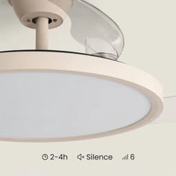 Fantiluxe - Varnvik - Plafondventilator met verlichting - Beige Transparant - Ø106cm - Afstandsbediening - Met lamp - Plafond ventilator - Slaapkamer — thumbnail 2