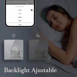 Slimme thermostaat - Verwarmingsregelaar - Energie besparen - App en spraakbediening - 90x86x27MM - Wit — thumbnail 5