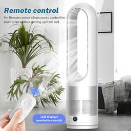 Ventilator met Zuiveraar - Torenventilator Bladloos - Zomerse Koelte - Stille Werking 8 Snelheden - 45.7 cm - Zilver — thumbnail 3