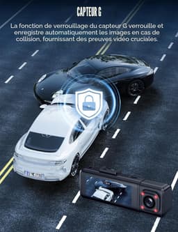4K dashcam voor voor- en achterkant met hardwire-kit, 3-kanaals ingebouwde camera met 24-uurs parkeermodus, 64 GB SD-kaart, wifi en app, G-sensor, WDR, nachtzicht, loopopname. — thumbnail 5