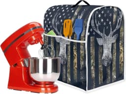 Mixerhoes met Opbergvak - Keukenmachinehoes Stofhoes - Keuken Organisatie - Gewatteerde Polyester Stof - L - Amerikaanse Vlag Hertenprint — thumbnail 5