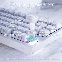 ATTACK SHARK X68 HE - Rapid Trigger - Hall Effect - 8000Hz - 0.01mm RT - Magnetisch Gaming Toetsenbord - RGB - 60% - QWERTY - Wired - Wit — thumbnail 4
