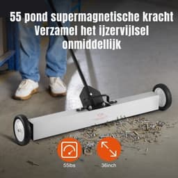 Thuys - Veegmachine - Magnetische veegmachine - Borstelmachine -. met wielen Duwtype - Magnetisch - 23.6in 45lbs MAX - Grote Magneet Pickup Gazon Telescopische — thumbnail 3