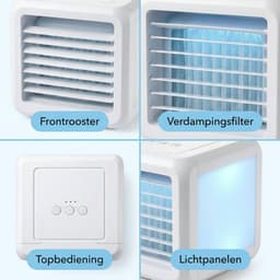 Cheqo® Mini Aircooler - Luchtkoeler - Ventilator - Mini Airco - Tafelventilator - Bureau Ventilator - Luchtbevochtiger - Mobiele Airco - Air Cooler - Koelsysteem - USB Ventilator - Koelapparaat voor Slaapkamer en Kantoor — thumbnail 5