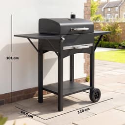 Houtskool Barbecue - Metaal - Zwart - 110x46.5x101cm - Buiten Gebruik — thumbnail 2