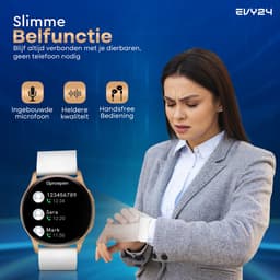 Evy24 Smartwatch Pro 42mm - Smartwatch Dames - Horloge met Belfunctie - Sporthorloge Dames - AMOLED - Bloeddrukmeter - Stappenteller - Android en iOS - Roségold — thumbnail 5
