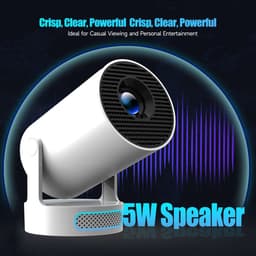 MakkelijkMooi Draagbare Projector met Speaker - 8000 Lumen WiFi 6 & Android 14 - 5W Speaker - Thuisbioscoop - 180° Rotatie - Grijs — thumbnail 4