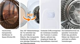 Re-purelife® mini wasdroger 3 kg met 8 programma's - compacte luchtafvoerdroger van staal en ABS - wandmontage mogelijk met dubbel filter en NTC-sensor - modern design - wit - 53,5 × 42 × 65 cm — thumbnail 16