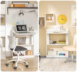 Mosh Stories Opvouwbaar Computerbureau – Ruimtebesparend bureau – Modern MDF Bureau voor Kleine Ruimtes - Wandtafel - Uitklapbaar — thumbnail 5