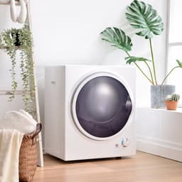 Re-purelife® luchtafvoerdroger 2,5 kg met timer en wandmontage - compacte wasdroger van staal - droogkast met dubbel filtersysteem en RVS trommel - vrijstaand design wit 49,5 × 41,5 × 58,8 cm — thumbnail 4
