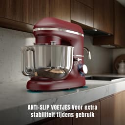 Zyrex® Deegmachine - Elektrische Deegmixer - Keukenmixer - 6.2L - Mixen en Mengen - Rood - 38cm x 24cm x 32cm — thumbnail 2