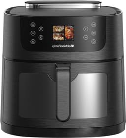 Luchtfriteuse - Airfryer Frituurpan - Gezond Koken - AI Voedselherkenning - 8 Liter Capaciteit - Zwart — thumbnail 1