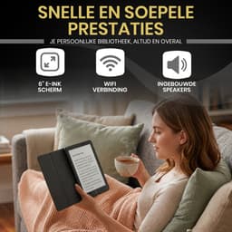Veloura One E reader - inclusief 32GB SD kaart - 6 inch ereader met hoesje - met schermverlichting en nachtmodus - 64 GB opslag - online luisterboeken en storytel ondersteuning - nederlandstalig ebook — thumbnail 3