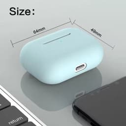 Hoesje geschikt voor Apple AirPods Pro - Siliconen case - AirPods cover - Protective case - Beschermhoes - Hoes oortjes - Softcase - Oplaadcase bescherming - Krasbestendig - Lichtblauw - 1 stuk - Jony — thumbnail 2