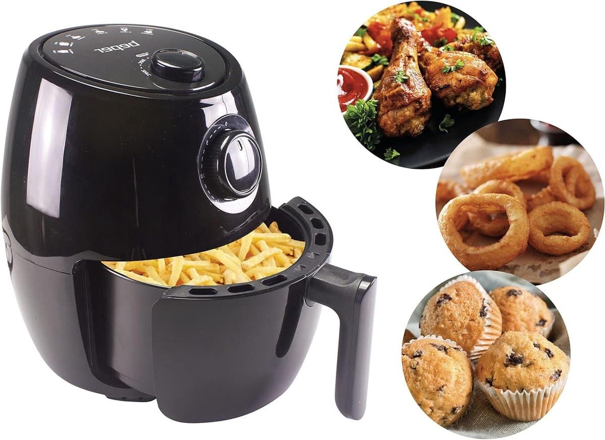 Heteluchtfriteuse - Airfryer Olievrij - Gezond Koken - Instelbare Timer Temperatuur - 2 Liter - Zwart — afbeelding 1