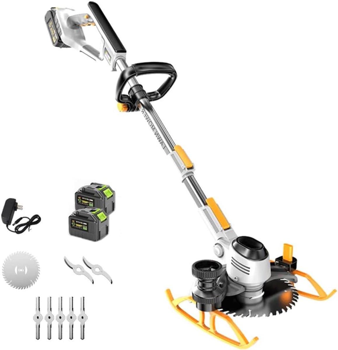 Elektrische Grasmaaier - Draadloze maaier - Gazononderhoud - 3-in-1 functie - 16 cm snijbreedte - Zwart — afbeelding 1