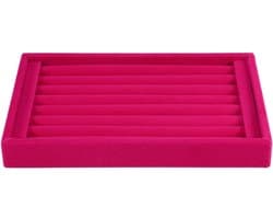Sieradenhouder voor Ringen, Ring Display Stand, Ideale Opbergruimte voor 50-70 Ringen in de Winkel (Roze Rood)