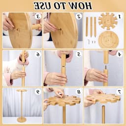 Houten Baseball Racket Houder van Massief Hout, Natuurlijke Burlywood Bat Opberg Organizer, Geschikt voor 10 Rackets in Huis, Garage of Sportruimte — thumbnail 2
