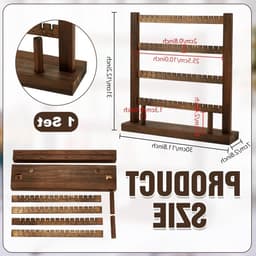 Houten Oorbellen Display Stand met 4 Lagen, Perfect voor Oorbellen, Kettingen en Sieradenverkoop, Geschikt voor 128 Oorbellen en Craft Shows — thumbnail 5