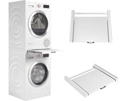 REN® Tussenstuk Wasmachine Droger - Stapelkit - Tussenstuk Wasmachine en Droger - Tussenstuk Wasmachine Droger Zwart - Tussenstuk Wasmachine Droger Aeg - Wit - 54cm x 60cm x 8cm