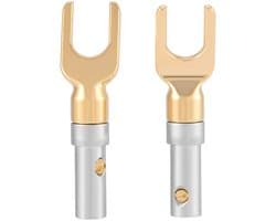 Hoogwaardige 4mm Banana U Fork Y Spade Plug Speaker Wire Connector - 6 Stuks Goud Geplateerd voor Betrouwbare Geluidsverbindingen