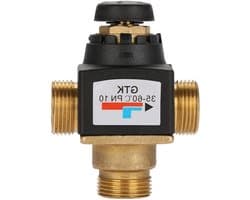 Thermostatische Mengklep 3-Weg DN20 voor Zonneboilers - Duurzaam Messing, Efficiënte Temperatuurregeling en Betrouwbare Waterdoorstroming