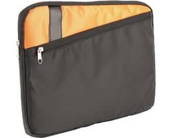 SKIKK Laptop Sleeve 15,6 inch - Zwart Oranje - Handvat - Extra Opbergvak - 370x255mm
