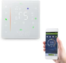 Intelligente thermostaat - Wifi programmeerbaar - Comfort regelen - Aanpasbare planning - 9 x 9 cm - Wit — thumbnail 1