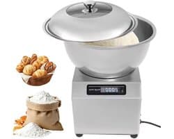 Deegmenger RVS Kom - Keukenmachine Mixer - Deeg Kneden - Automatische Timerfunctie - 5kg Capaciteit - Zilver