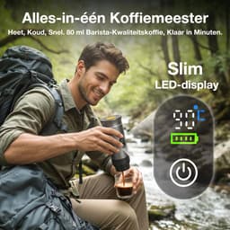 Fokelyi - Draagbare Elektrische Espressomachine - Capsule Koffie - Gemalen Koffie - Espresso - Oplaadbaar - Mini - 60ml - Grijs — thumbnail 3