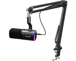 Maono - PD100XS - USB / XLR Studio microfoon - Met Flexibele Arm ( 66cm! ) - Geschikt voor PC/PS4/PS5 - Suround RGB - Podcast - Gaming - Streaming - Zwart
