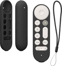 kwmobile hoes geschikt voor Google TV Streamer 4K - Siliconen anti-slip hoes voor afstandsbediening in zwart — thumbnail 1