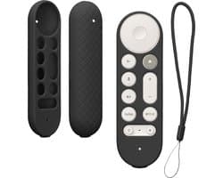 kwmobile hoes geschikt voor Google TV Streamer 4K - Siliconen anti-slip hoes voor afstandsbediening in zwart