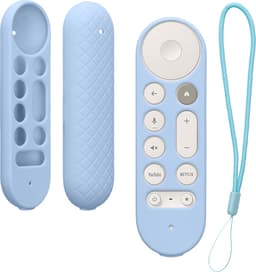 kwmobile hoes geschikt voor Google TV Streamer 4K - Siliconen anti-slip hoes voor afstandsbediening in lichtblauw — thumbnail 1