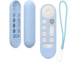 kwmobile hoes geschikt voor Google TV Streamer 4K - Siliconen anti-slip hoes voor afstandsbediening in lichtblauw