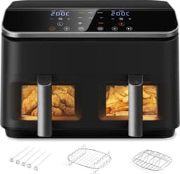 Dubbele Airfryer - Dubbele Mand - Dual Cook - Heteluchtfriteuse — thumbnail 1